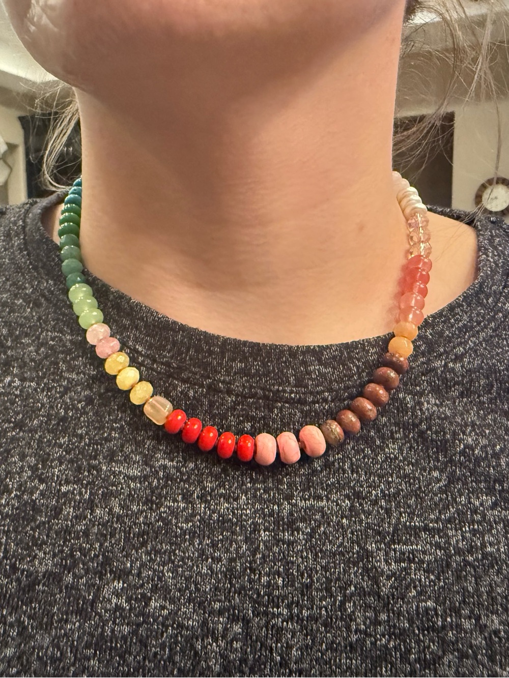 Anthropologie Serefina Colorful Multicolor Gemstone Necklace